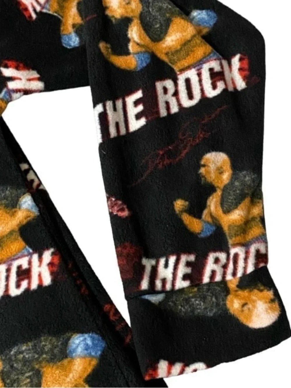 WWE The Rock Jumpin Jammerz Footed Fleece Onesie Pajamas Mens S Dwayne Johnson
